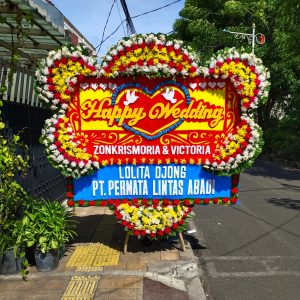 Bunga Papan Happy Wedding 002